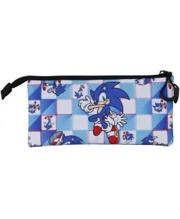 Karactermania Sonic The Hedgehog Blue Lay triple pencil case