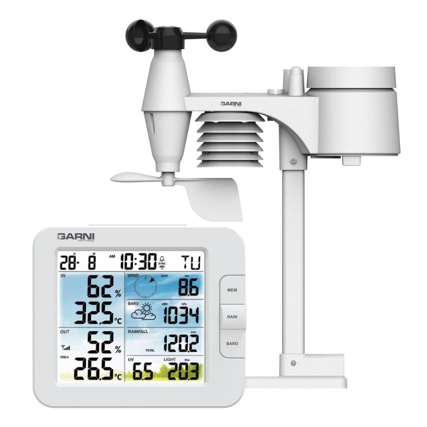 GARNI 925T skaitmeninė oro stotelė Balta LCD DC / akumuliatorius „Wi-Fi“