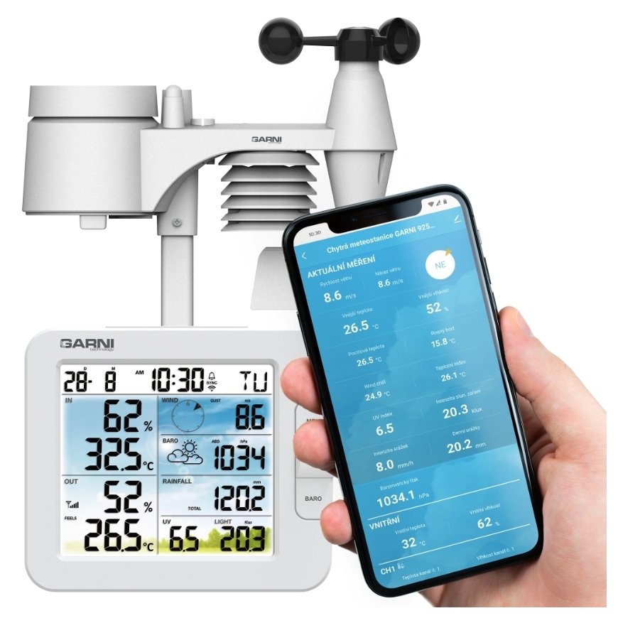 GARNI 925T skaitmeninė oro stotelė Balta LCD DC / akumuliatorius „Wi-Fi“ – 2