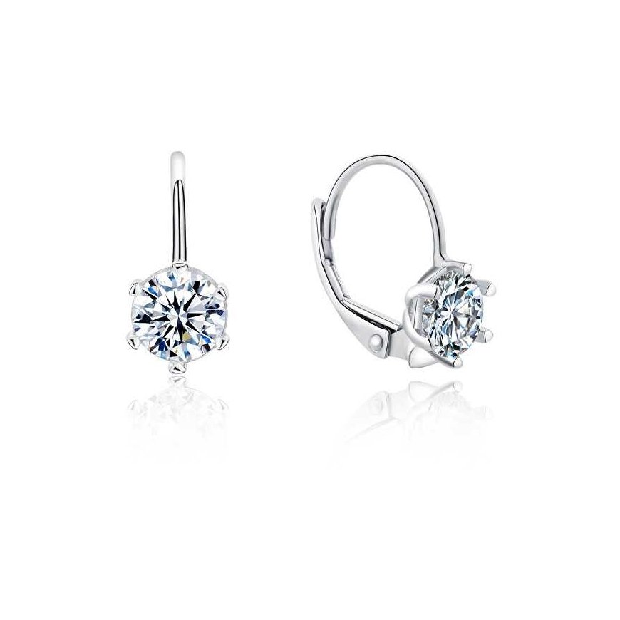 Moiss Delicate silver earrings with clear zircons E0000676