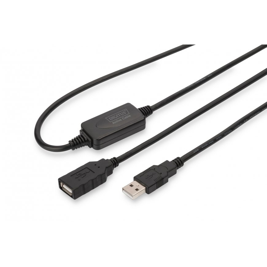 Digitus DA-73100-1 USB kabelis USB 2.0 10 m USB A Melns