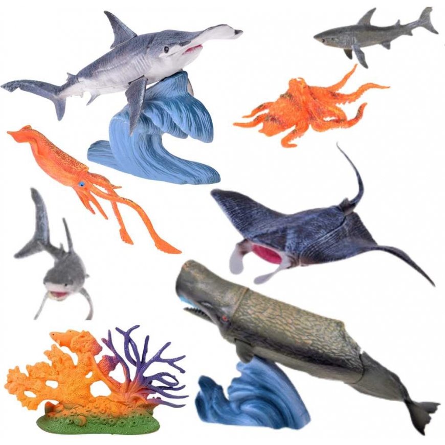 Lean Toys SEA ANIMAL FIGURE SET WITH MOVING PARTS – 3