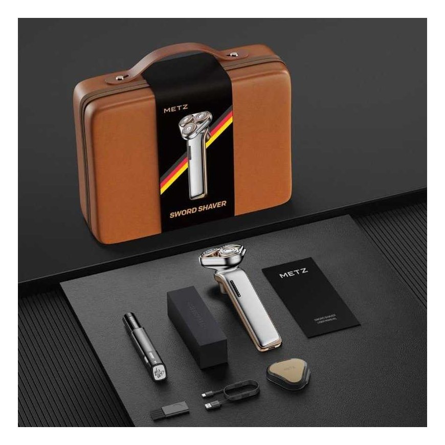 Metz Sword Shaver MZDF032, Titanium Gold - johdoton sähköinen parranajokone