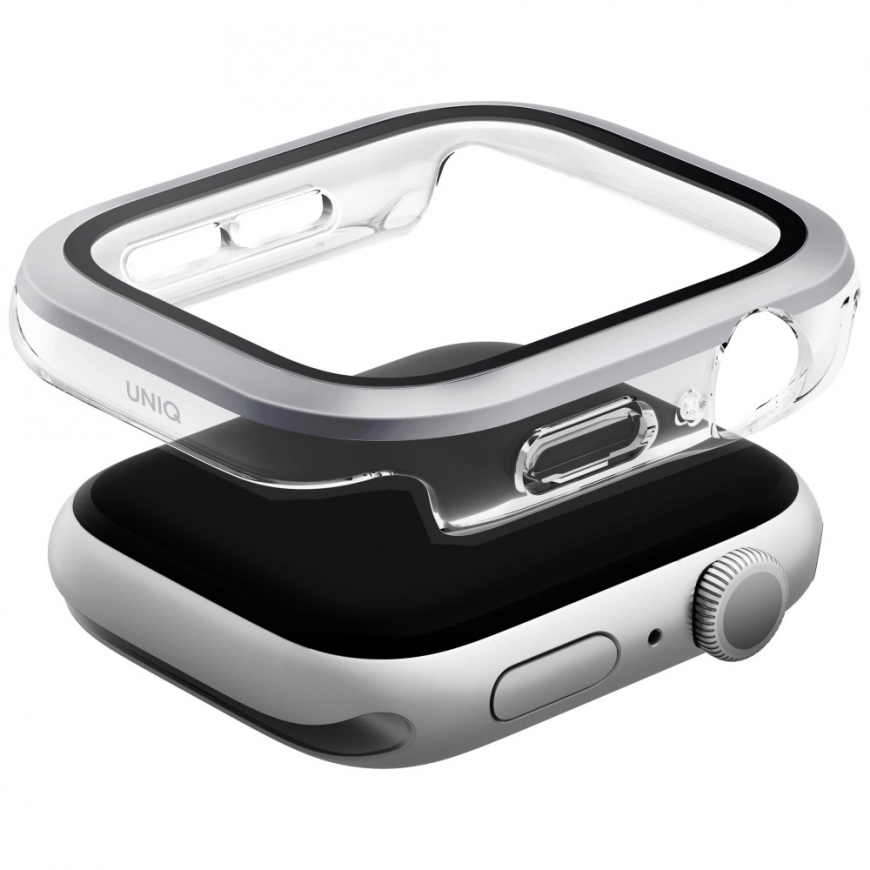 Uniq Voute karkaistu lasikotelo Apple Watchille 10 46 mm - hopea – 3