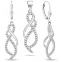 Brilio Silver Brilio Silver Sparkling silver jewelry set with zircons SET222W (earrings, pendant) Brilio Silver Brilio Silver Sparkling silver jewelry set with zircons SET222W (earrings, pendant)