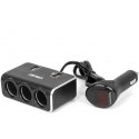 Cigarette lighter socket splitter with charger 2x usb-a qc3.0 12v 24v 120w 80cm amio-04364