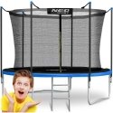 8 ft / 252 cm garden trampoline with inner net and Neo-Sport ladder