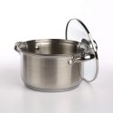 FABIO STAINLESS STEEL POT 2.6L. 18CM WITH GLASS LID FABIO STAINLESS STEEL POT 2.6L. 18CM WITH GLASS LID