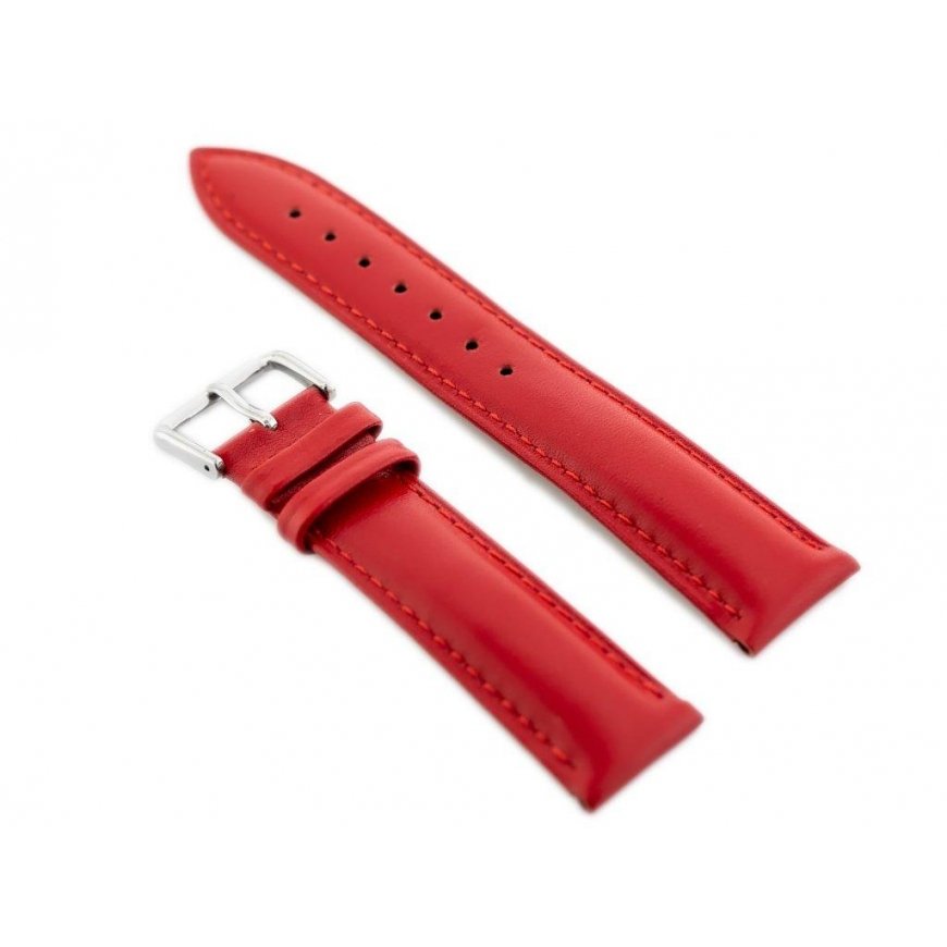 Pacific W94 leather watch strap - red - 20mm – 2