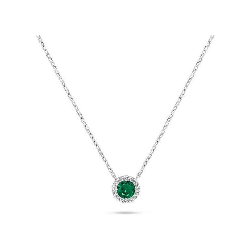 Brilio Silver Shiny silver necklace with zircons NCL136WG