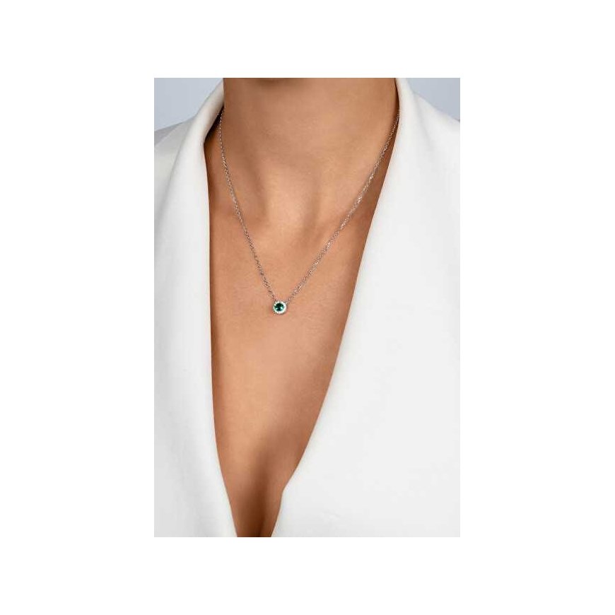 Brilio Silver Shiny silver necklace with zircons NCL136WG – 2