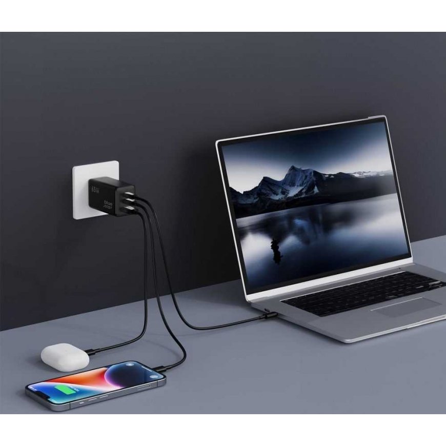 BlueStar Blue STAR travel charger GaN 4A 65W 2 x Type C + USB A PD QC4.0 VT-43 black – 5