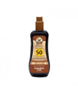 Australian Gold Purškiklis Gel Sunscreen SPF50 Apsauginis purškiamas pienelis nuo saulės su bronzantais, 237 ml