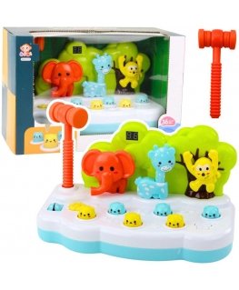 Lean Toys Animal Skill Game Whack-A-Mole Counter Hammer Värikäs