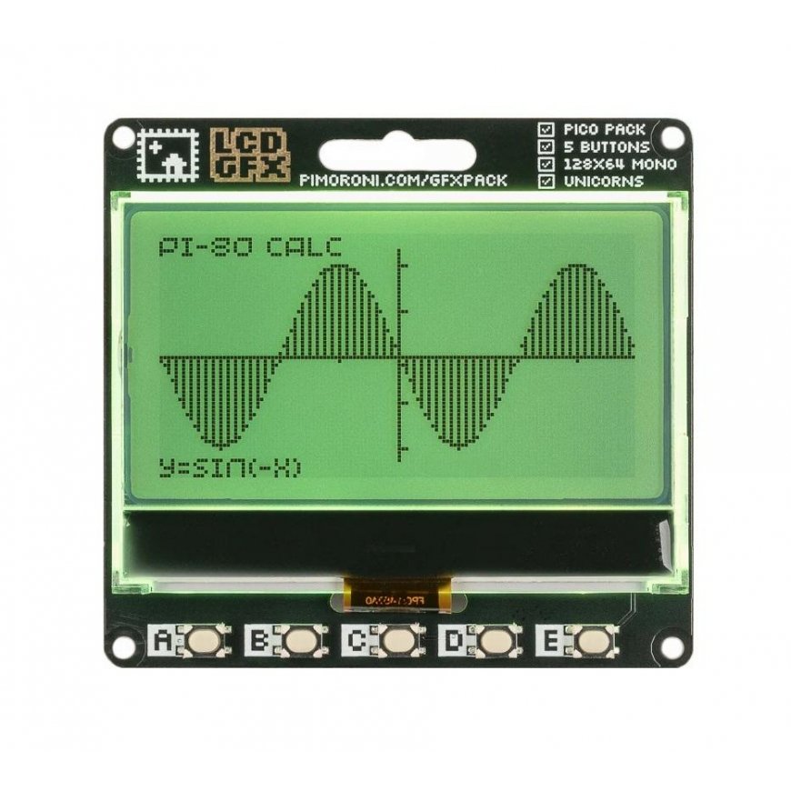 Pico GFX Pack - Monochromatic LCD Display - RGBW Illumination - for Raspberry Pi Pico - PiMoroni PIM656 – 3