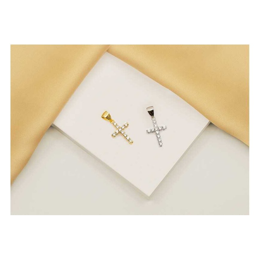 Brilio Silver Modern gold-plated pendant with zircons Cross PT69Y – 3