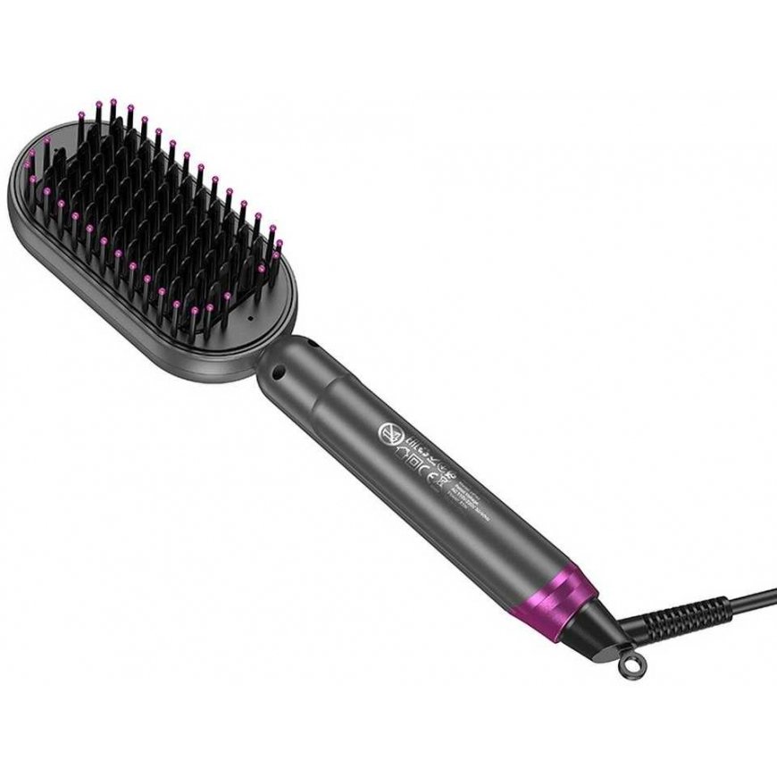 HOCO electric hair straightening comb with digital display HP44 rose red – 2