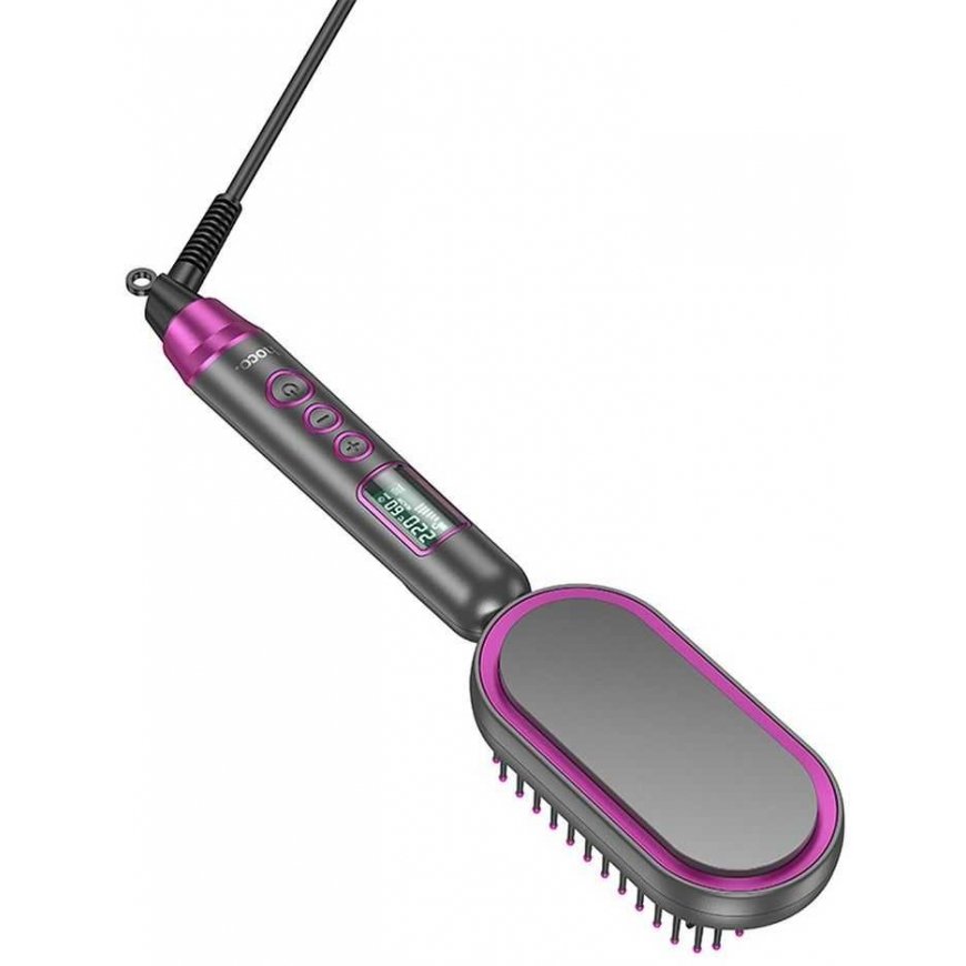 HOCO electric hair straightening comb with digital display HP44 rose red – 3