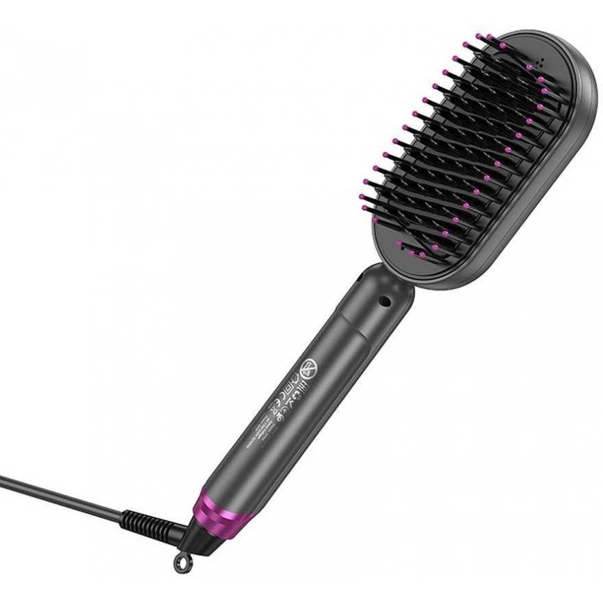 HOCO electric hair straightening comb with digital display HP44 rose red – 4