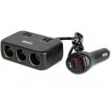 Cigarette lighter socket splitter with charger 2x usb-a 1x usb-c qc4.0 12v 24v 120w 80cm amio-04366