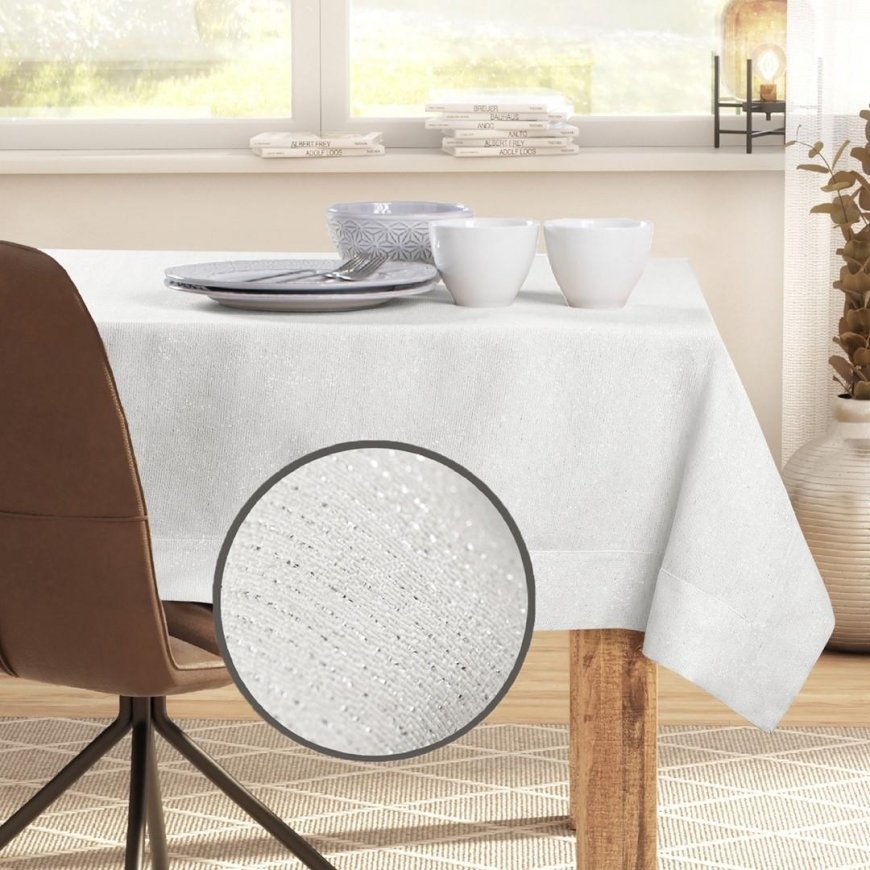 DecoKing Tablecloth DK SPARKLE BRD CREAM 80X80 – 3