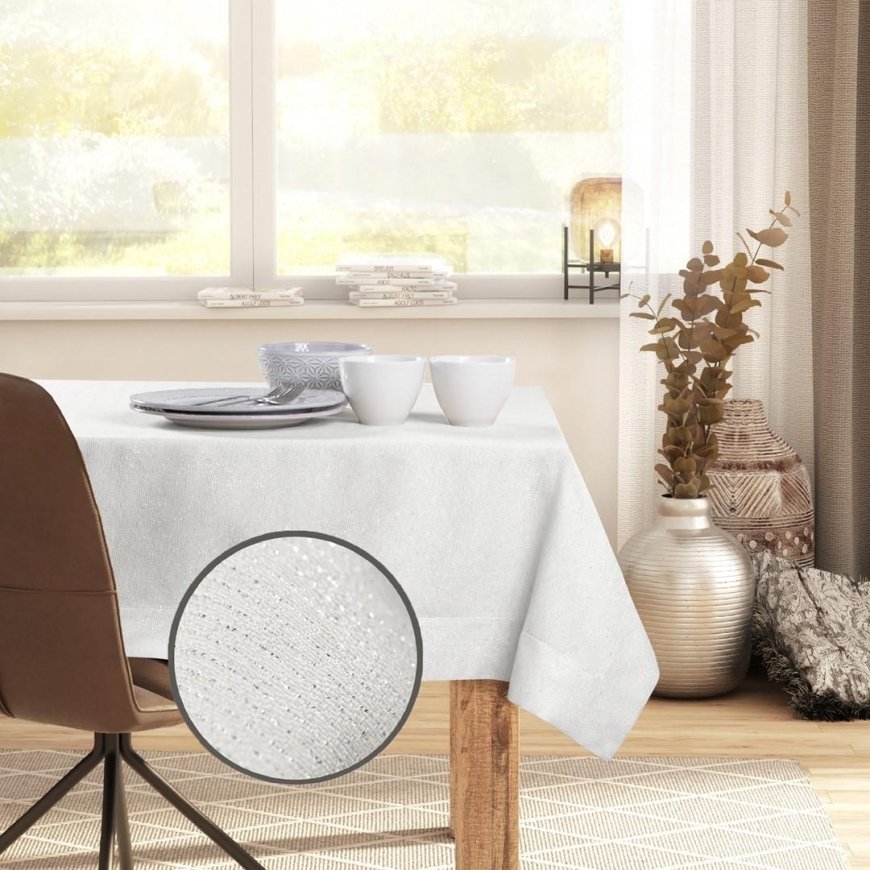 DecoKing Tablecloth DK SPARKLE BRD CREAM 80X80 – 4