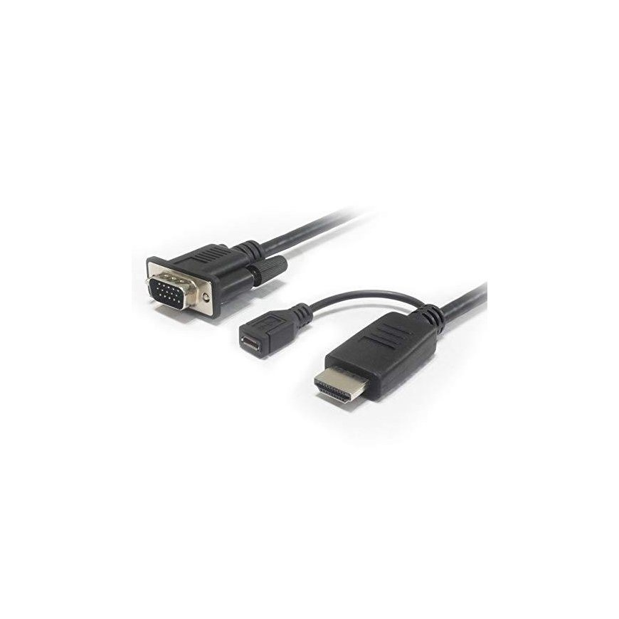 „PremiumCord“ HDMI laidas – D-Sub (VGA) + mikro USB 2 m juodas (khcon-20)