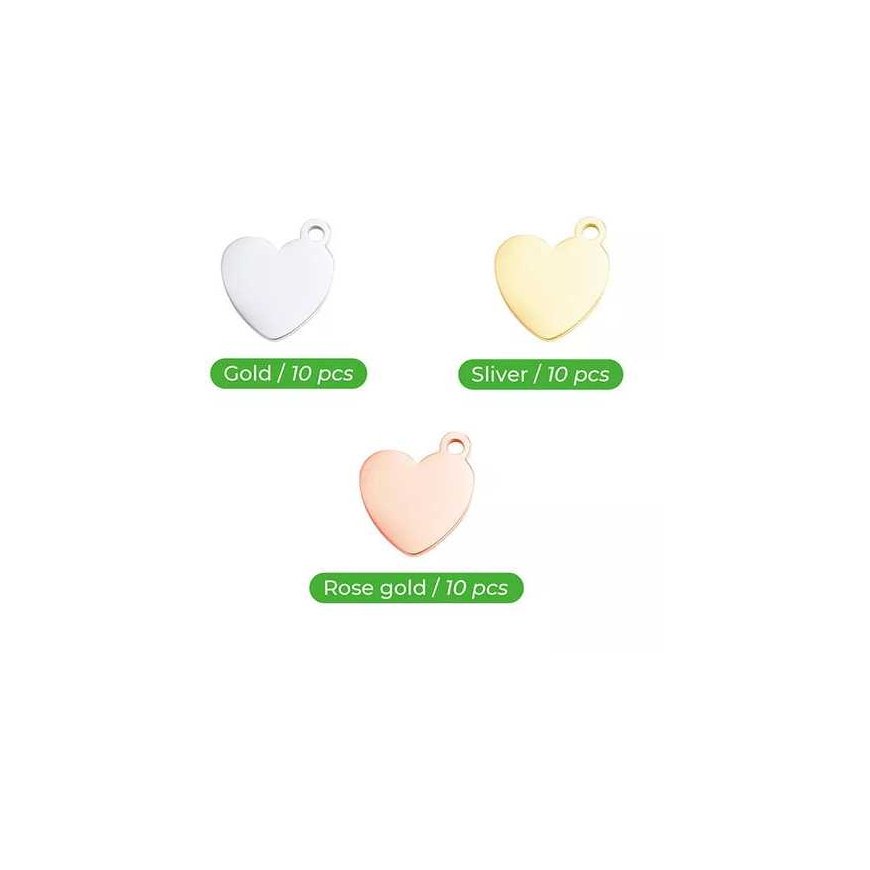 xTool heart shaped pendant – gold silver and rose gold – 30pcs – 3