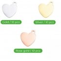 xTool heart shaped pendant – gold silver and rose gold – 30pcs xTool heart shaped pendant – gold silver and rose gold – 30pcs
