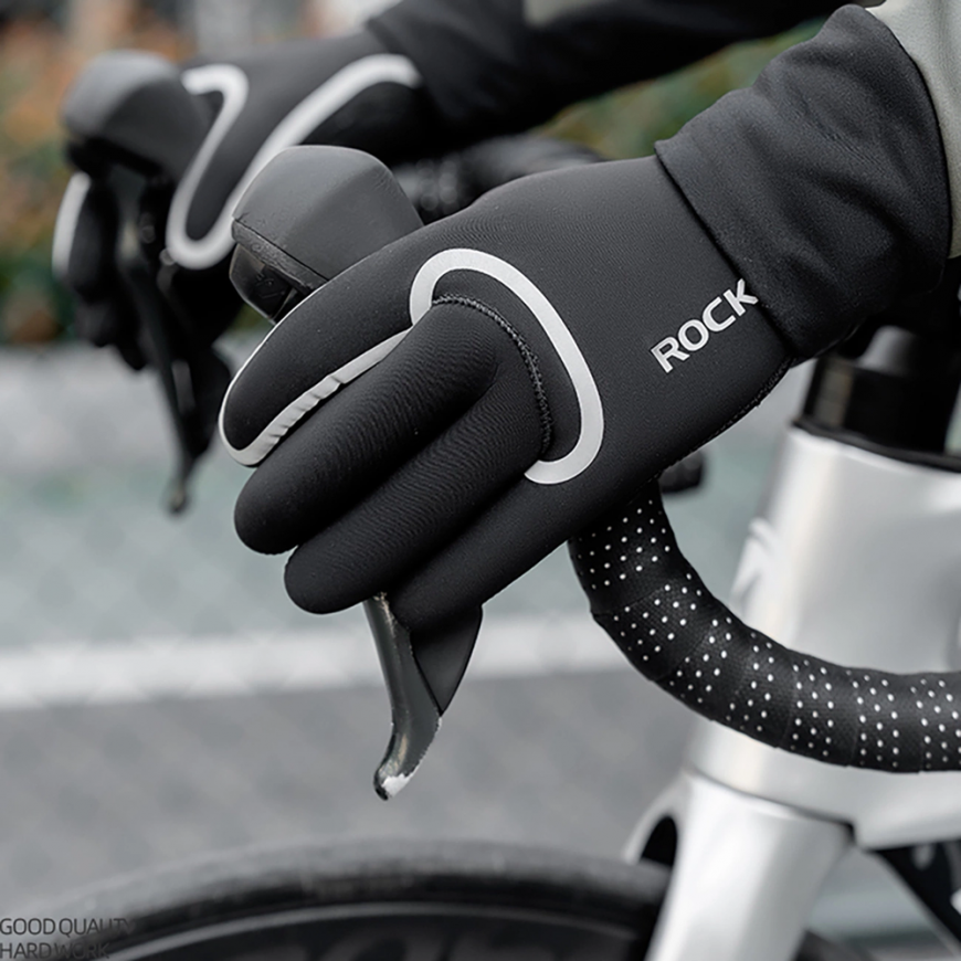 Rockbros Full Atsparus vandeniui Cycling Gloves, Size: L/XL - Juodas – 2