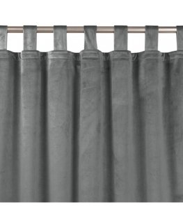 Homede Curtains VELVET TAB CHARCOAL 530x245
