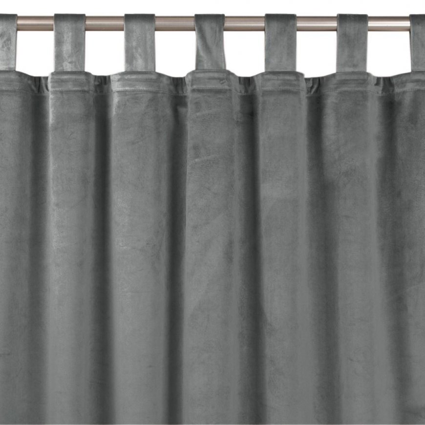 Homede Curtains VELVET TAB CHARCOAL 530x245