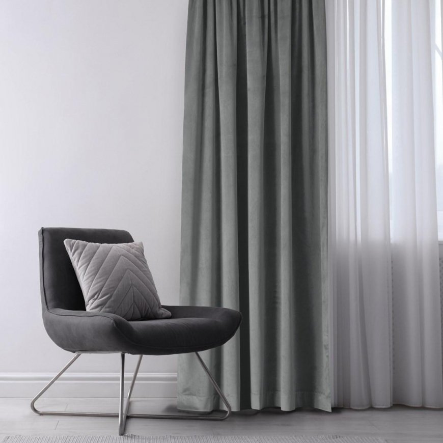 Homede Curtains VELVET TAB CHARCOAL 530x245 – 4