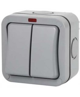Hismart Overhead switch 2 channels, IP66, EU