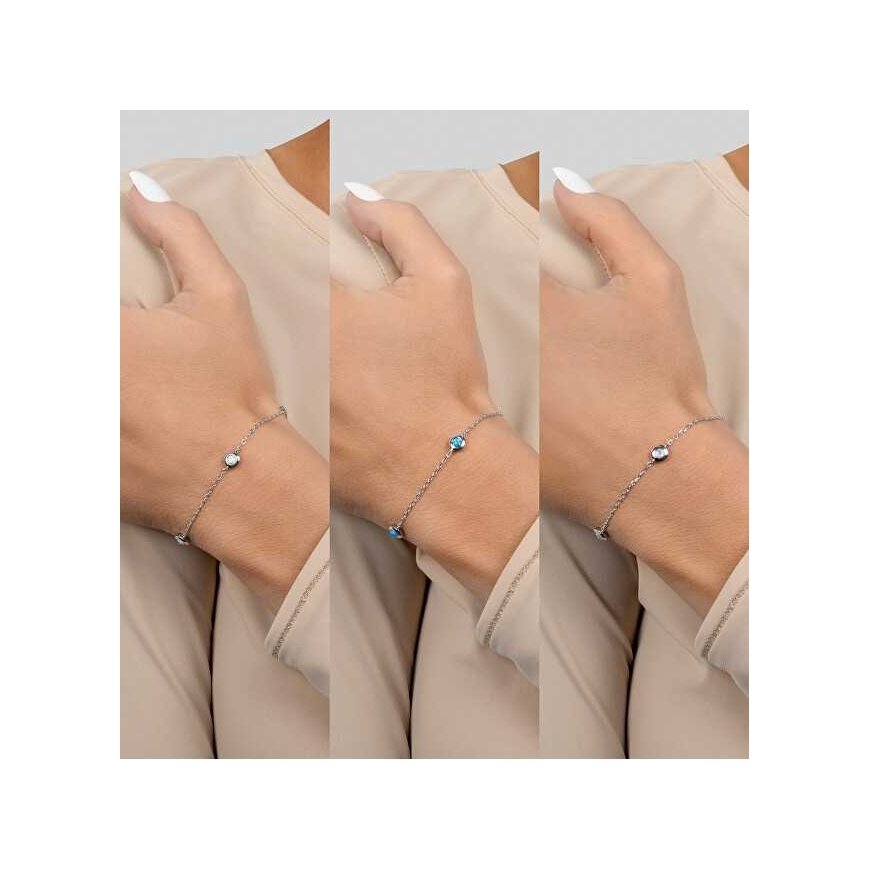 Brilio Silver Charming silver bracelet with synthetic opals BRC40WB – 5