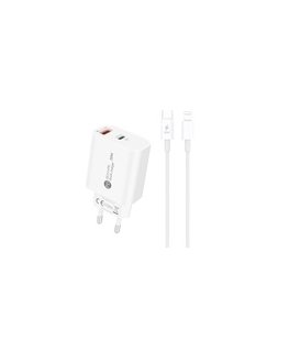 A6MaxL 20W USB-A USB-C Wall Charger with 1m USB-C - Lightning Ca