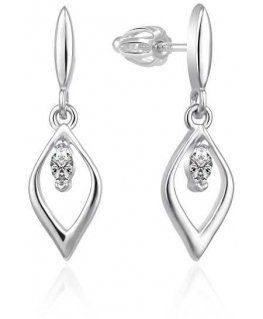 Agato Decent silver earrings with zircons AGT-E102PW