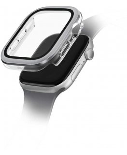 Uniq Voute tempered glass case for Apple Watch 10 42 mm - Silver