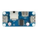 Ethernet/USB (B) HUB - 3xUSB 1xRJ45 Ethernet - etupaneelisovitin Raspberry Pi:lle - Waveshare 20416 Ethernet/USB (B) HUB - 3xUSB 1xRJ45 Ethernet - etupaneelisovitin Raspberry Pi:lle - Waveshare 20416