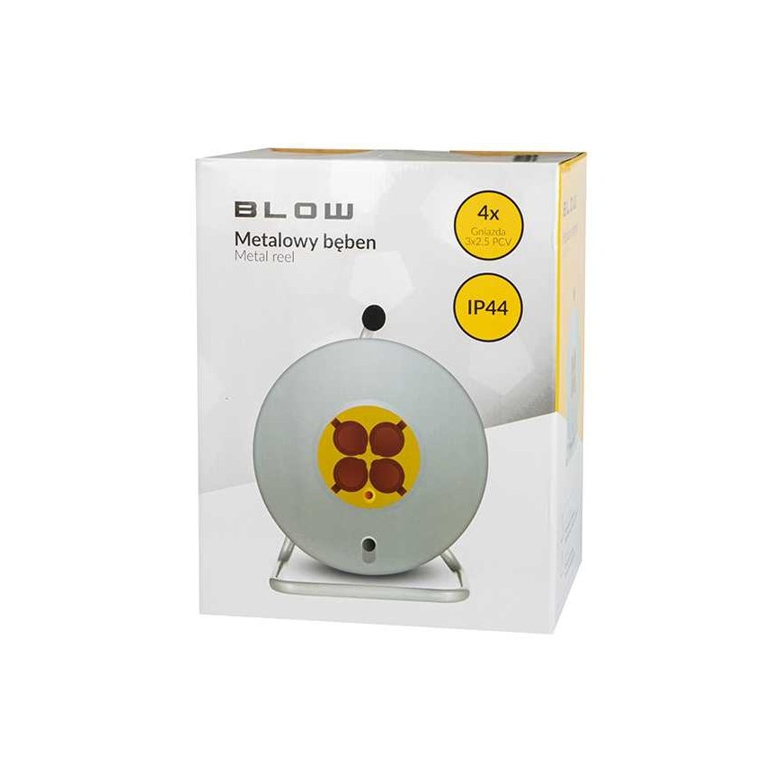 Puhalla PR-61 jatkojohto 4 pistorasiaa maadoitettuna 50m metallirumpu 3x2,5mm – 3