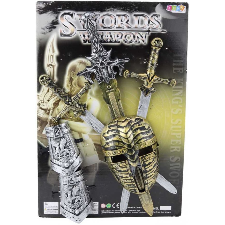 Lean Toys Kit Knight 3 Swords Protection Mask Realistic Decorations – 4