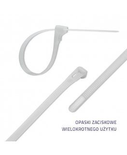 QOLTEC 52238 Reusable self-locking cable tie 7.2x450 mm nylon UV White