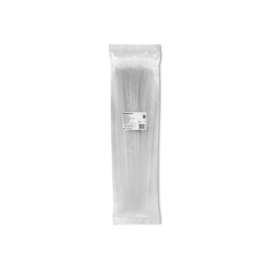 QOLTEC 52238 Reusable self-locking cable tie 7.2x450 mm nylon UV White – 3