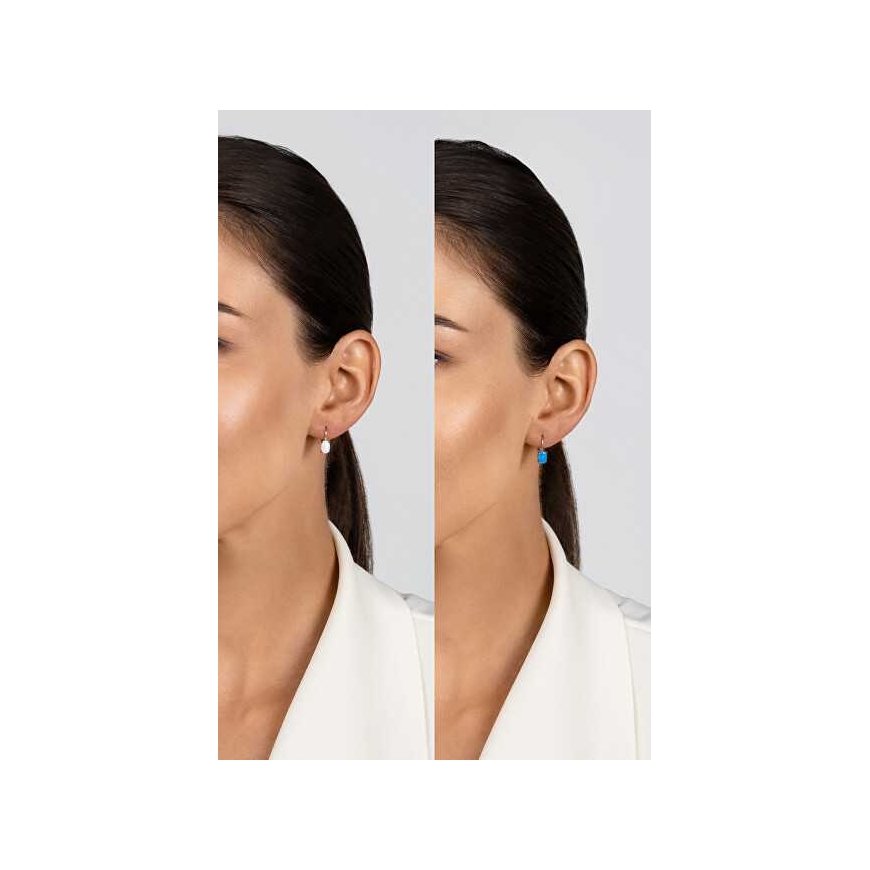 Brilio Silver Beautiful silver earrings with synthetic opals EA934W – 5