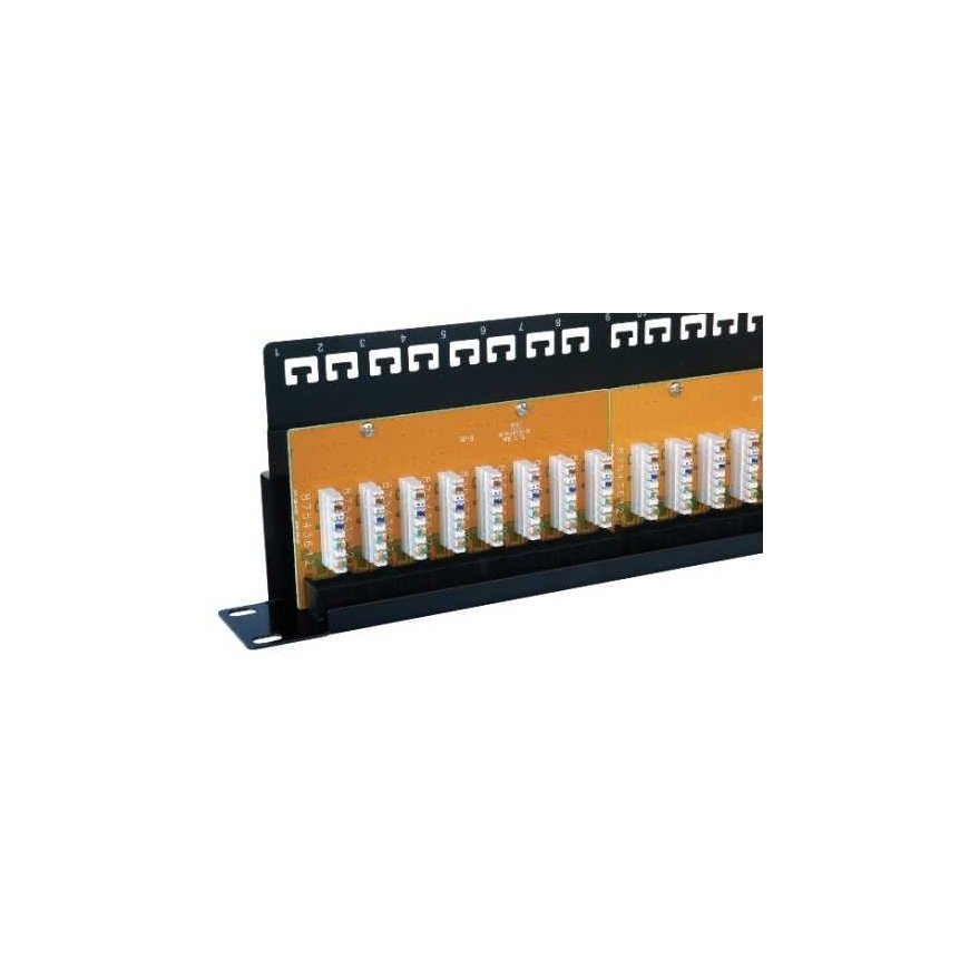SOLARIX patch panel, CAT6, 24 x RJ45, UTP, with strap, black, 1U