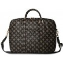 Guess 4G Peony Front Pocket Zipper Triangle Logo Laptop Bag 16" - Black Guess 4G Peony Front Pocket Zipper Triangle Logo Laptop Bag 16" - Black