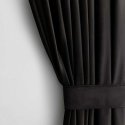 AmeliaHome Curtain VELVET musta väri klassinen tyyli hopean väriset sormukset kankaasta - tekstiili sametti 140x270 AmeliaHome Curtain VELVET musta väri klassinen tyyli hopean väriset sormukset kankaasta - tekstiili sametti 140x270