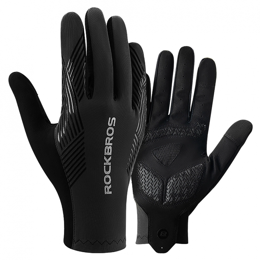 Rockbros cycling gloves spring/summer/autumn, full, size: L - juodas