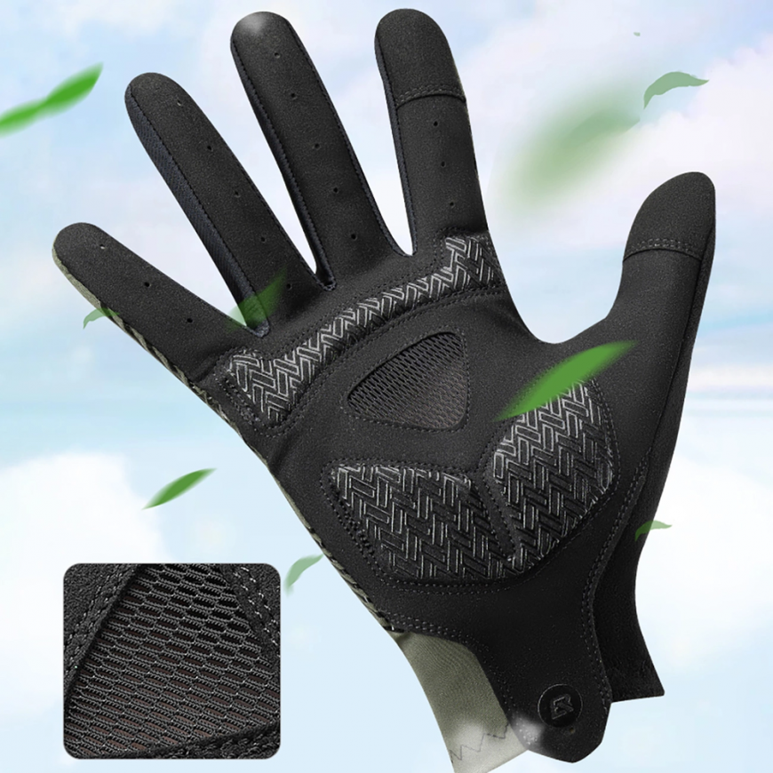 Rockbros cycling gloves spring/summer/autumn, full, size: L - black – 3