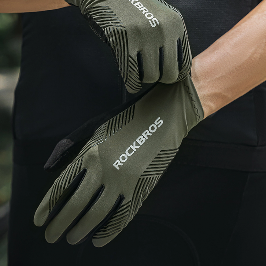 Rockbros cycling gloves spring/summer/autumn, full, size: L - black – 5